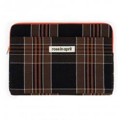 Pochette PC Octave | Black tartan - Rose in April