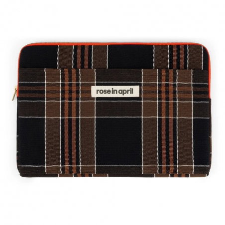 Pochette PC Octave | Black tartan - Rose in April