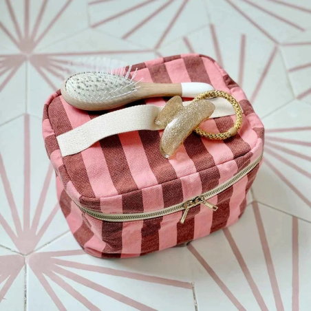 Vanity Oona | Rayures brique/rose - Rose in April