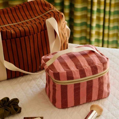 Vanity Oona | Rayures brique/rose - Rose in April