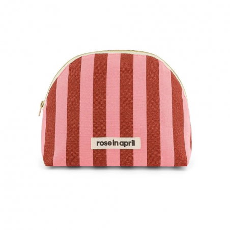 Trousse de toilette Margaux | Rayures brique/rose - Rose in April