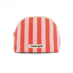 Trousse de toilette Margaux | Rayures candy pink/rouge