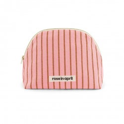 Trousse de toilette Margaux | Rayures tennis pecan/strawberry