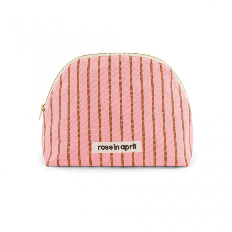 Trousse de toilette Margaux | Rayures tennis pecan/strawberry