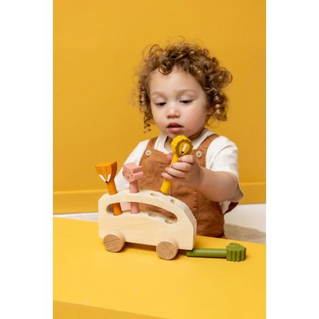 Bus en bois avec animaux pop-up - Trixie