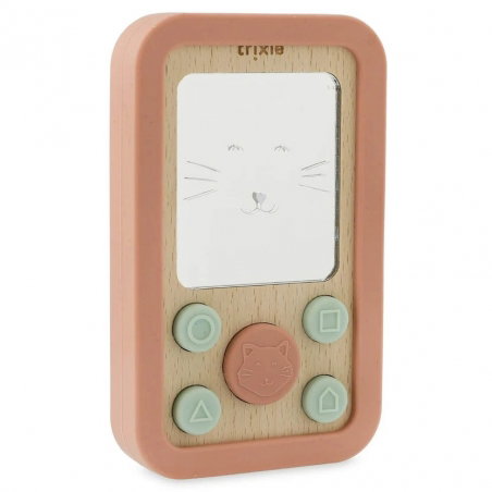 Téléphone bébé en silicone et bois - Mrs. Cat - Trixie