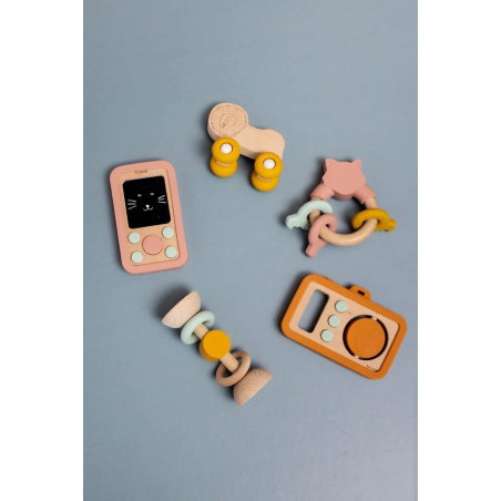 Téléphone bébé en silicone et bois - Mrs. Cat - Trixie