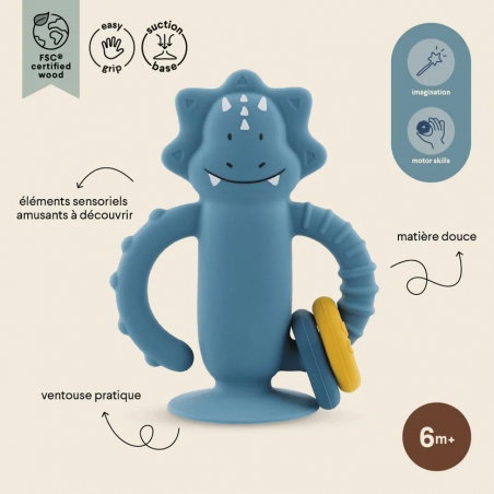 Jouet sensoriel en silicone avec ventouse | Mr. Triceratops - Trixie
