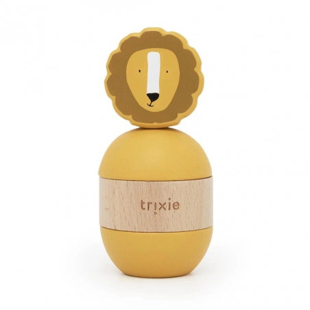 Jouet d’empilage avec hochet en bois | Mr. Lion - Trixie