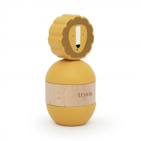 Jouet d’empilage avec hochet en bois | Mr. Lion - Trixie
