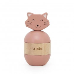 Jouet d’empilage avec hochet en bois | Mrs. Cat - Trixie