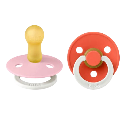 2 Tétines Nuit rondes colour | Rose et Rouge - Bibs