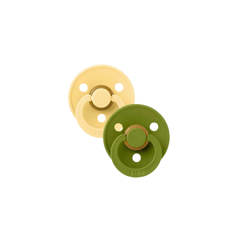 2 Tétines Bibs anatomiques | Jaune et Kaki