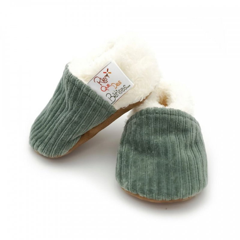 Chaussons velours | Kaki