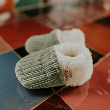 Chaussons velours | Kaki - Rien que des bêtises