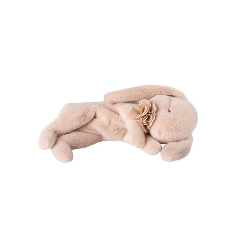 Peluche lapin couché small | Rose poudré