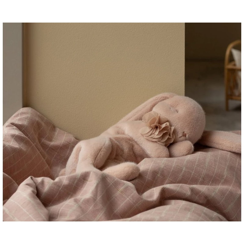 Peluche lapin couché small | Rose poudré