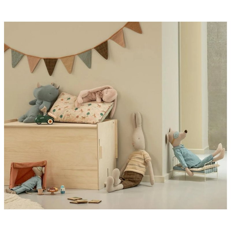 Peluche lapin couché small | Rose poudré