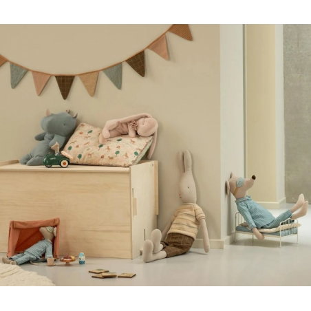 Peluche lapin couché small | Rose poudré - Maileg