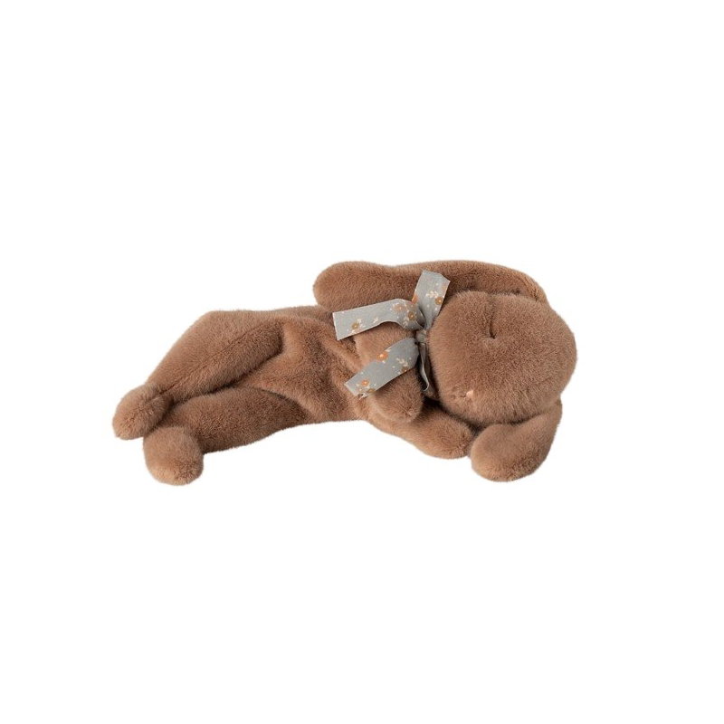 Peluche lapin couché small | Marron