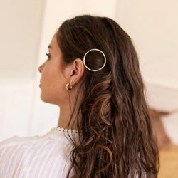 Barrette à cheveux ronde dorée