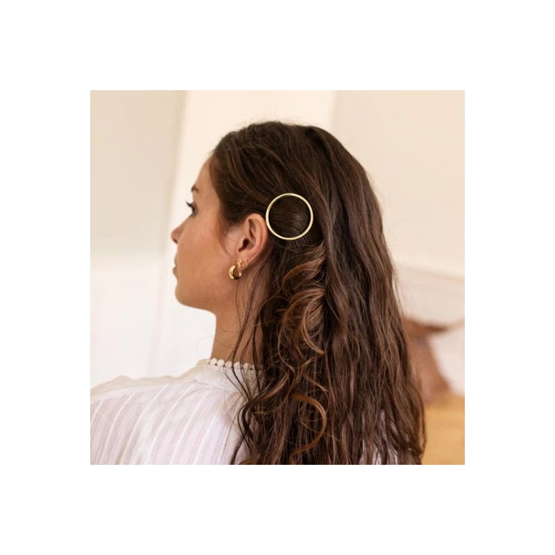 Barrette à cheveux ronde dorée