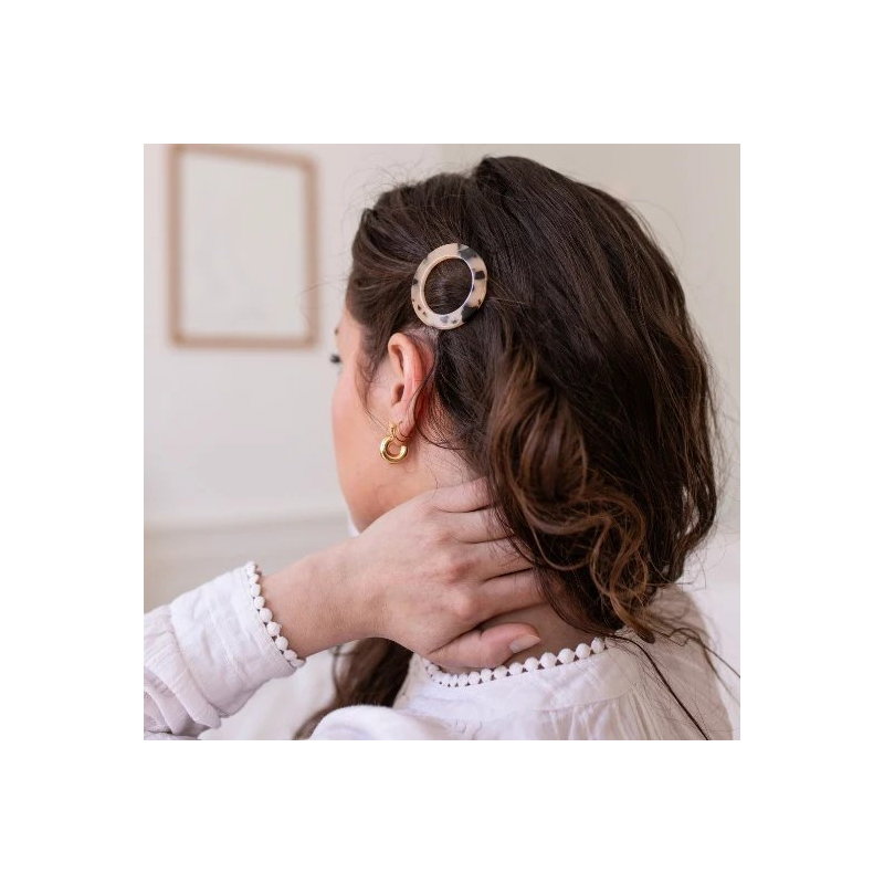 Barrette à cheveux ronde écaille