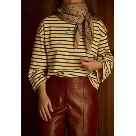 Foulard en laine | Léopard beige - Gabrielle Paris