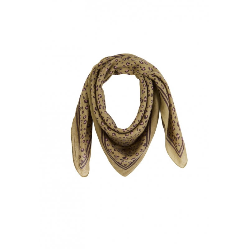 Foulard en laine | Léopard ambre
