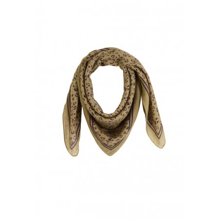 Foulard en laine | Léopard ambre - Gabrielle Paris