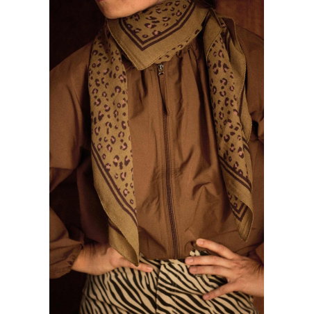 Foulard en laine | Léopard ambre - Gabrielle Paris