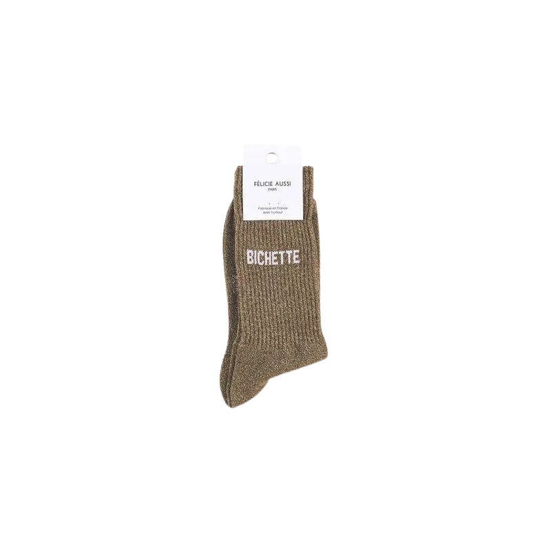 Chaussettes Paillettes | Marron Bichette