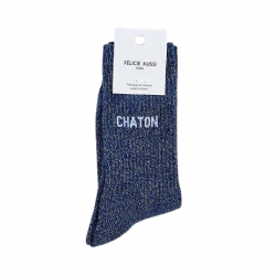 Chaussettes Paillettes | Bleu Chaton