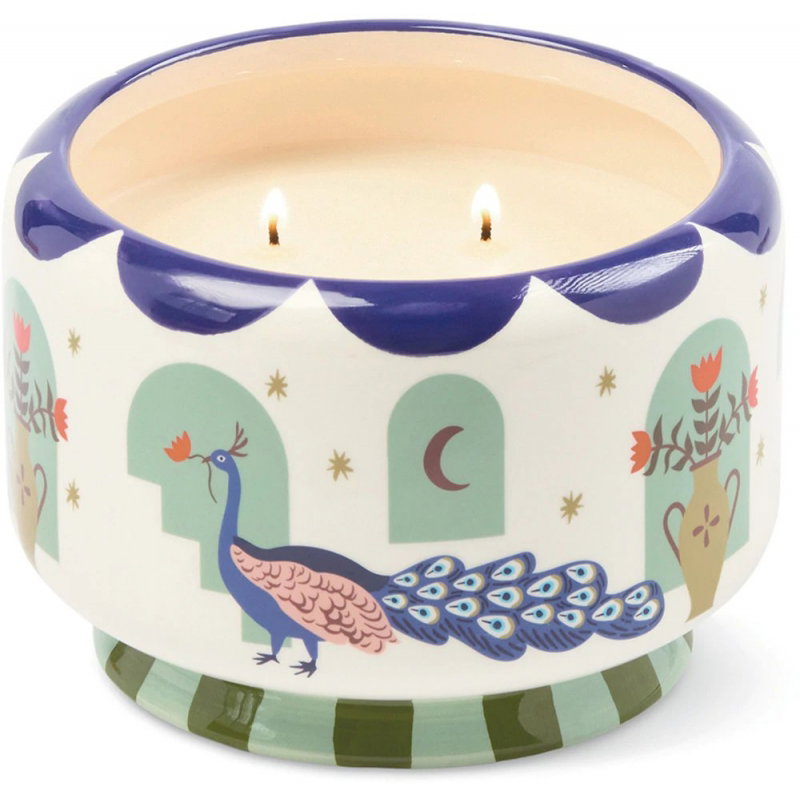 Bougie céramique peacock 4 mèches | Misted lime
