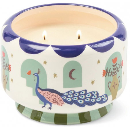 Bougie céramique peacock 4 mèches | Misted lime