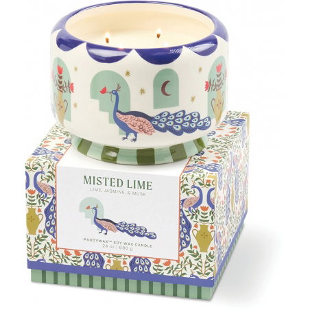 Bougie céramique peacock 4 mèches | Misted lime