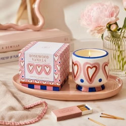 Bougie céramique 1 mèche hearts | Rosewood vanilla