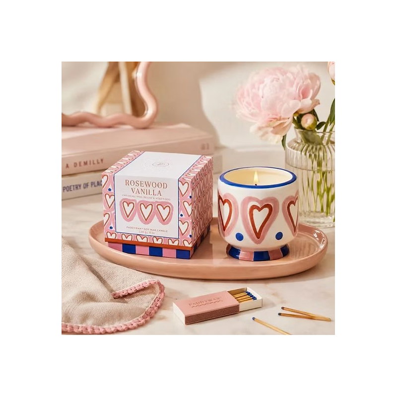 Bougie céramique 1 mèche hearts | Rosewood vanilla