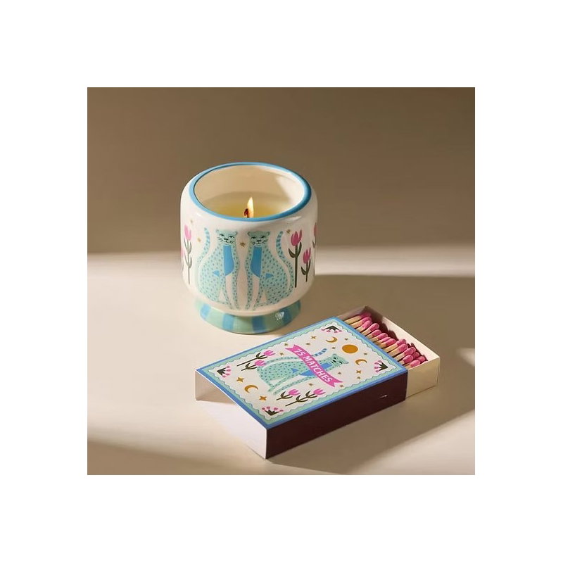 Bougie céramique 1 mèche Blue cheetahs | Linen & Orris
