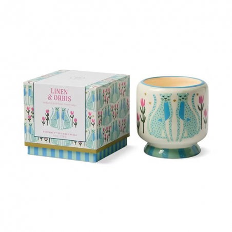Bougie céramique 1 mèche Blue cheetahs | Linen & Orris - Paddywax