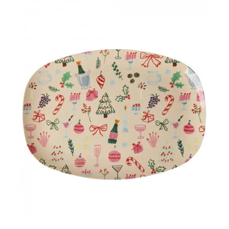 Grande assiette rectangulaire | Xmas Galore - Rice