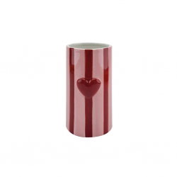 Vase rayure | Coeur rouge - Opjet
