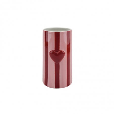 Vase rayure | Coeur rouge - Opjet