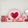 Vase rayure | Coeur rouge
