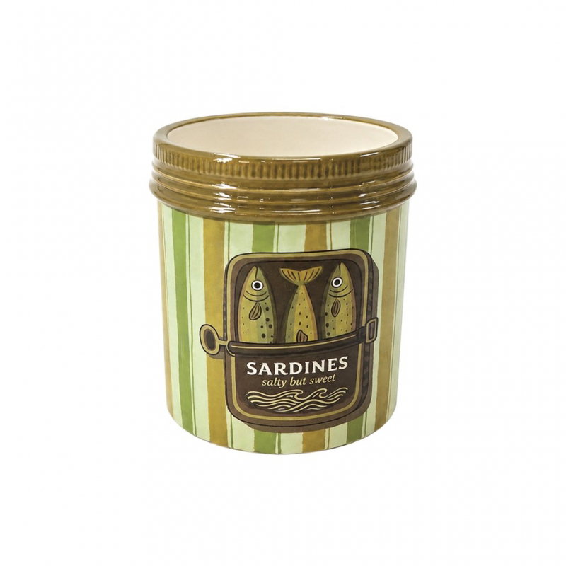 Cache-pot  sardines | Rayure vert