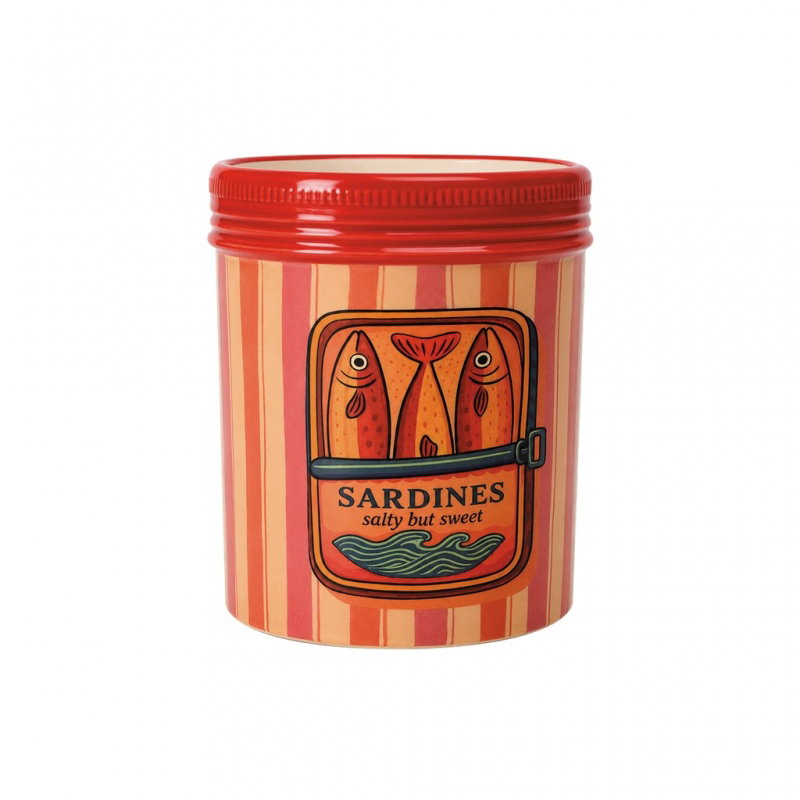 Cache-pot sardines pm | Rayure orange