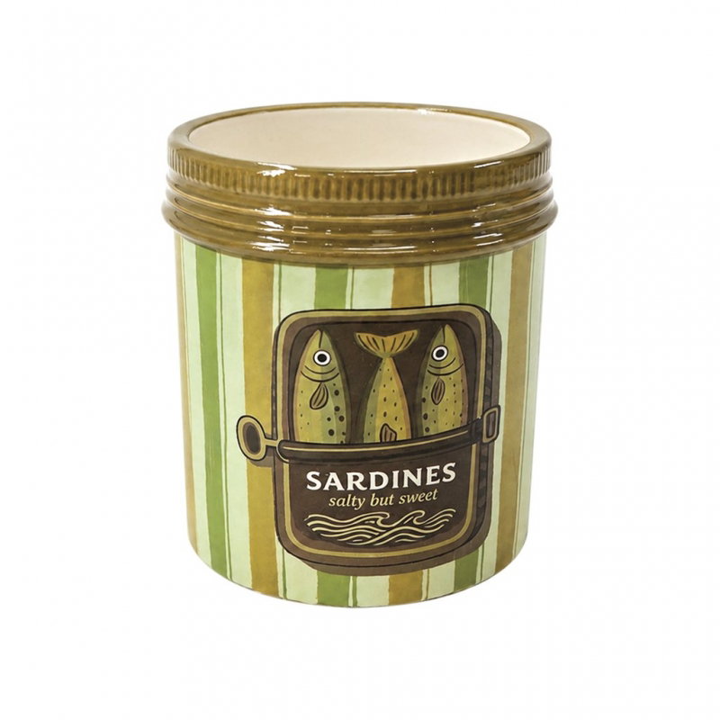 Cache-pot sardines gm | Rayure vert
