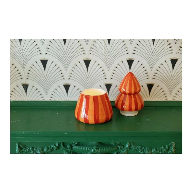 Bougie céramique sapin red/coral | Spiced apple