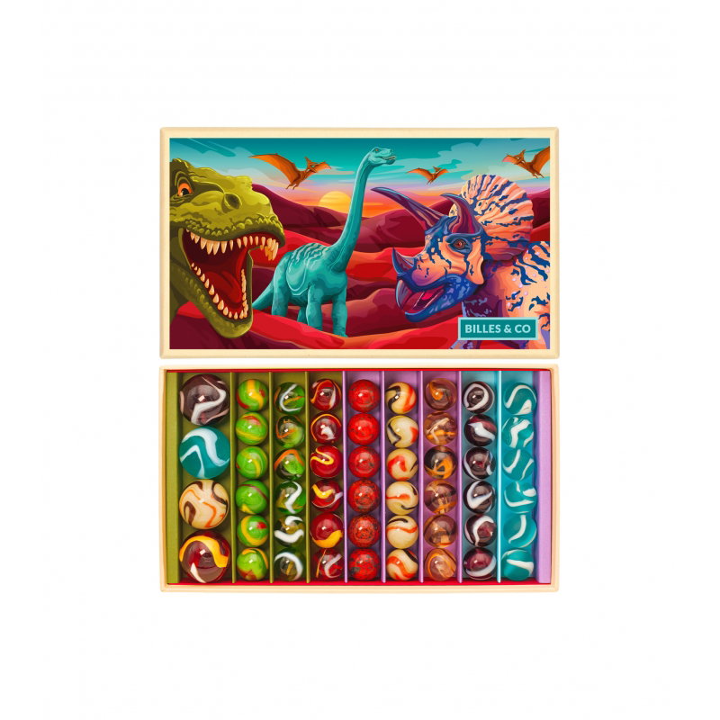 Boite de 52 billes | Dinosaures