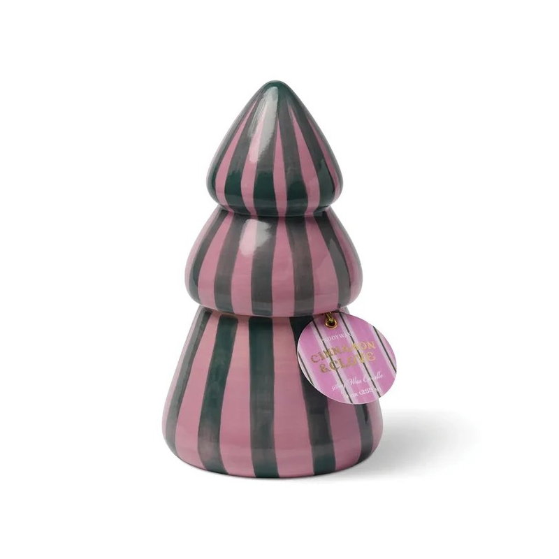 Bougie céramique sapin Pink/green | Cinnamon & clove